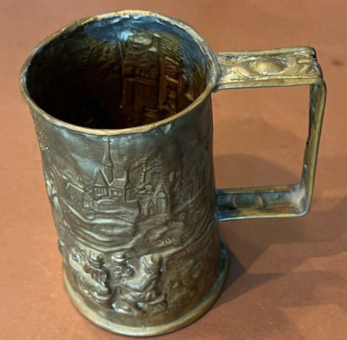 Alter messing becher humpen - messing,