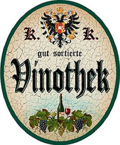 Vinothek nostalgieschild - vinothek,