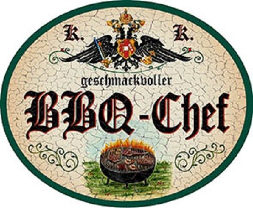Bbq chef nostalgieschild - bbq-chef,