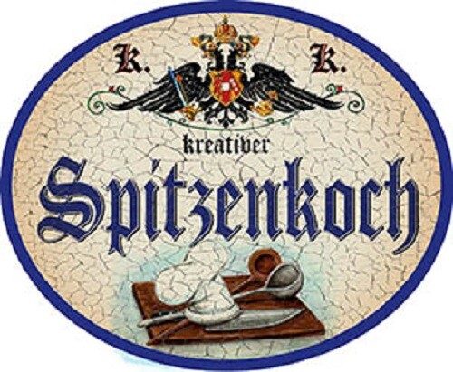 Spitzenkoch nostalgieschild - +,