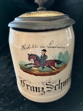 Alt Bierkrug Keramik Zinn