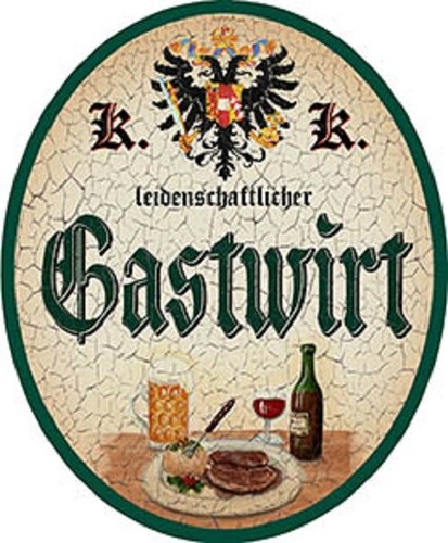 Gastwirt nostalgieschild - gastwirt,