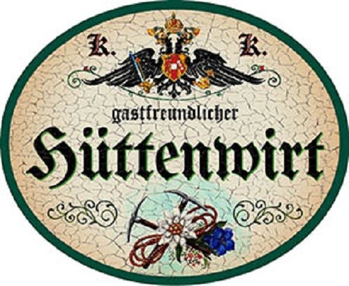 Hüttenwirt nostalgieschild - hüttenwirt,