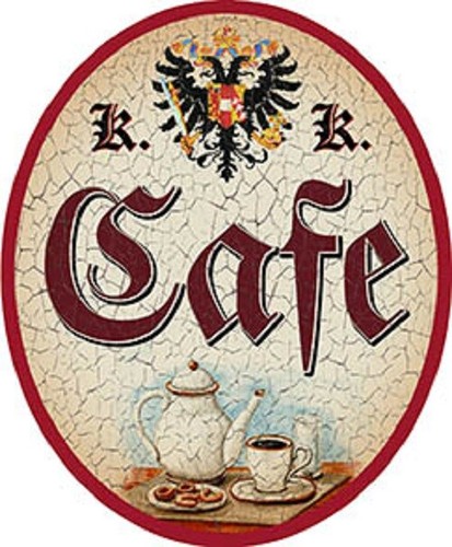 Cafe nostalgieschild - +,