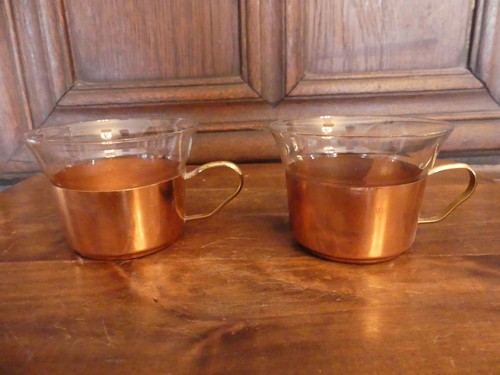 Vintage teegläser mit - 2×,